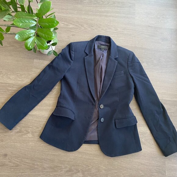 J. Crew Navy Blue Double Button Blazer - Picture 3 of 10